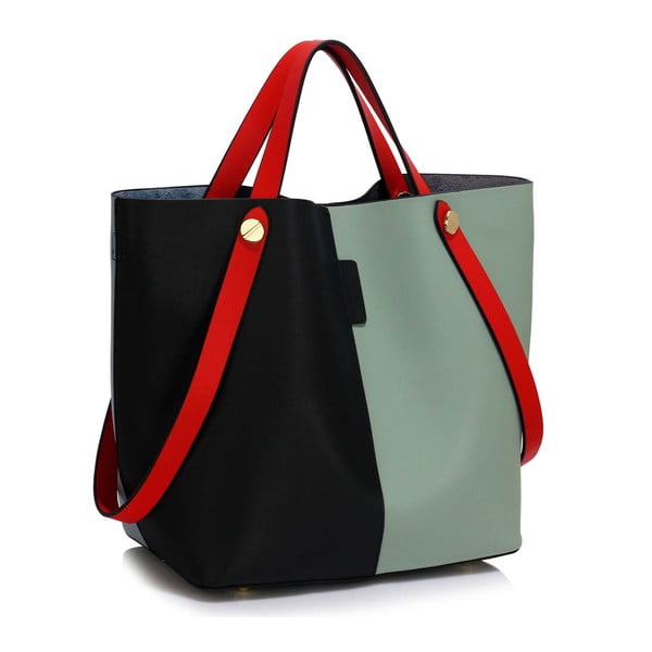 Geantă L&S Bags Bondy, albastru - negru - roșu