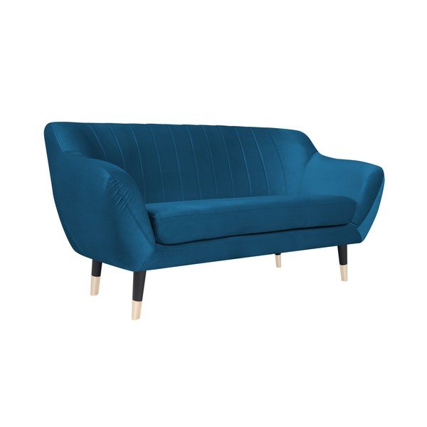 Canapea Mazzini Sofas BENITO cu picioare negre, albastru, 158 cm-image-2