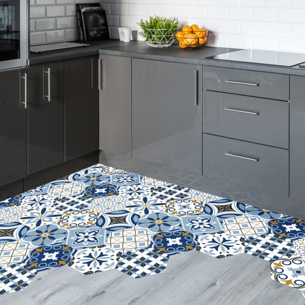 Set 10 autocolante pentru podea Ambiance Hexagons Jelilna, 20 x 18 cm-image-3
