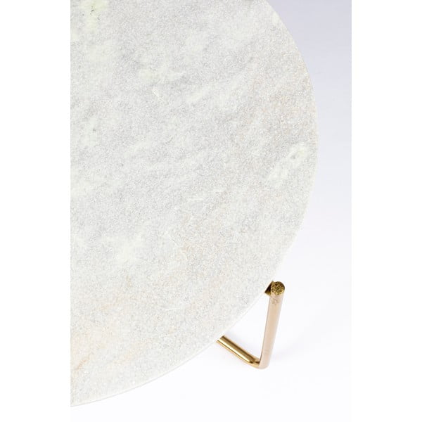 Măsuță de cafea albă/aurie rotundă cu blat din marmură ø 70 cm Timpa – White Label-image-2