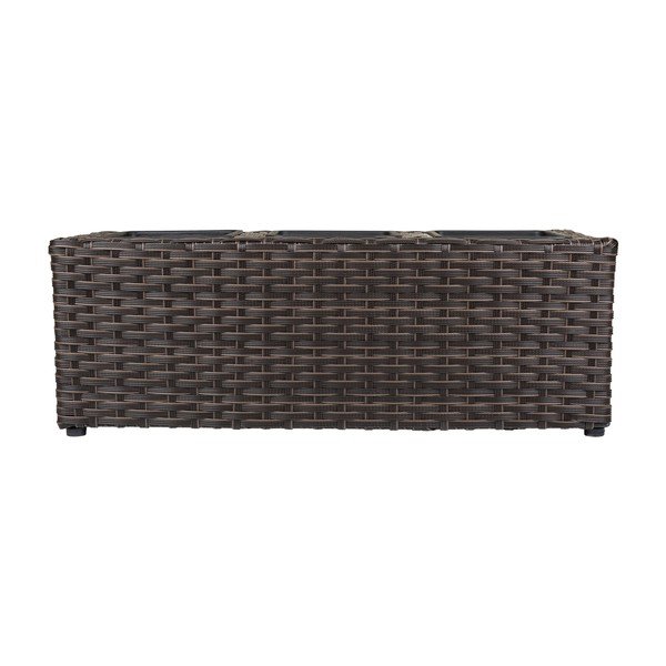 Ghiveci din ratan sintetic cu 3 compartimente Myra, lungime 48 cm-image-1