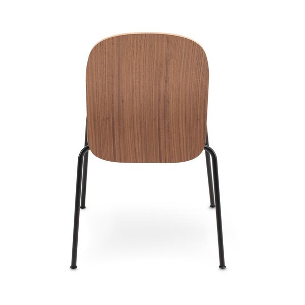 Scaune de dining maro stivuibile 2 buc. cu aspect de lemn de nuc Book – Gazzda-image-3