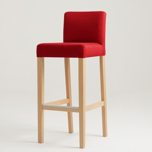 Scaun bar cu picioare de culoare naturală, Custom Form Wilton, roșu-image-1