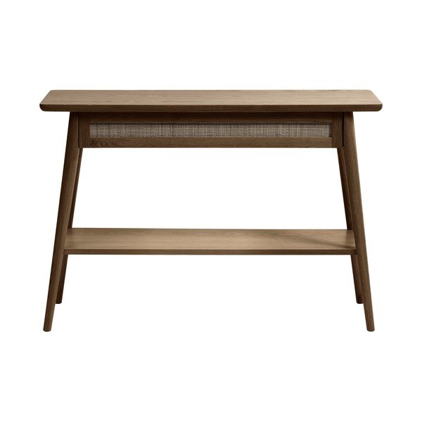 Masă consolă maro cu blat cu aspect de lemn de stejar 40x110 cm Barrali – Unique Furniture