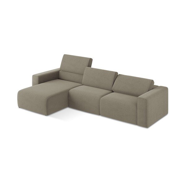 Colțar modular maro deschis (cu colț pe partea stângă) Kalea – Makamii-image-1