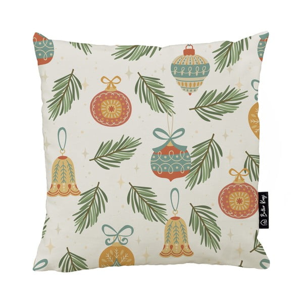 Față de pernă 45x45 cm  cu model de Crăciun Retro Cute Ornaments – Butter Kings