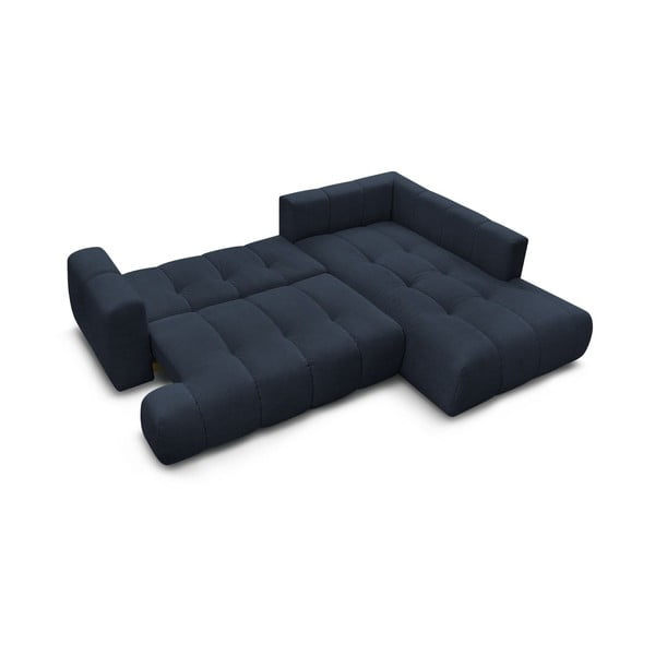 Colțar albastru închis extensibil/cu spațiu de depozitare (cu colț pe partea dreaptă/în formă de ”L”) Fuji – Bobochic Paris-image-4