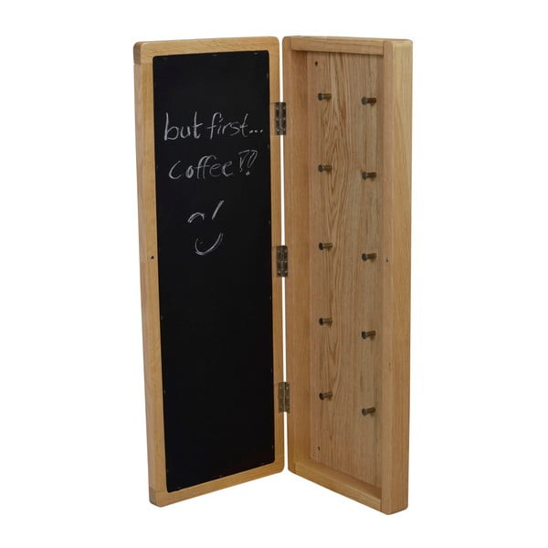 Dulăpior pentru chei, din lemn de stejar, cu oglindă, de culoare naturală Rowico Metro-image-3