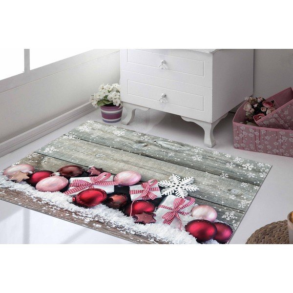 Covor Vitaus Christmas Period Red Rustic Balls, 50 x 80 cm-image-1
