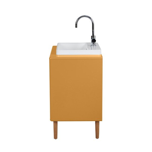 Dulap cu chiuvetă fără baterie galben muștar suspendat 80x62 cm Color Bath – Tom Tailor-image-3