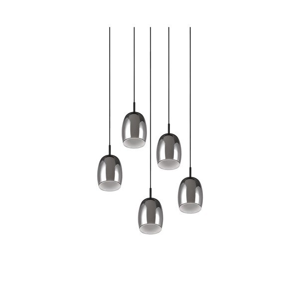 Lustră negru-argintiu  cu abajur din sticlă ø 48 cm Barret – Trio Select-image-2