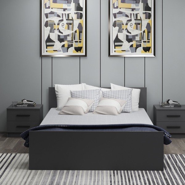 Pat matrimonial gri antracit 160x200 cm Kale – Kalune Design-image-3