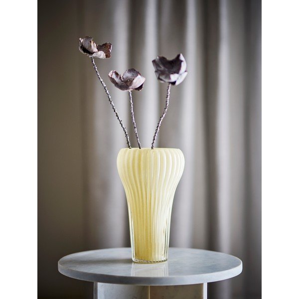Vază galben-deschis din sticlă lucrată manual (înălțime 28 cm) Averie – Bloomingville-image-1