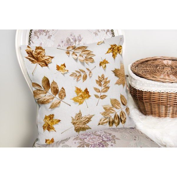 Față de pernă Minimalist Cushion Covers Golden Leaf, 42 x 42 cm-image-2