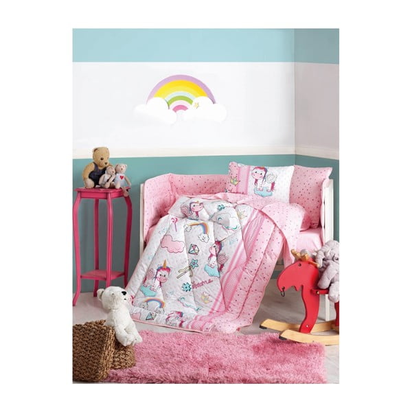 Set lenjerie de pat din bumbac pentru copii Unicorn