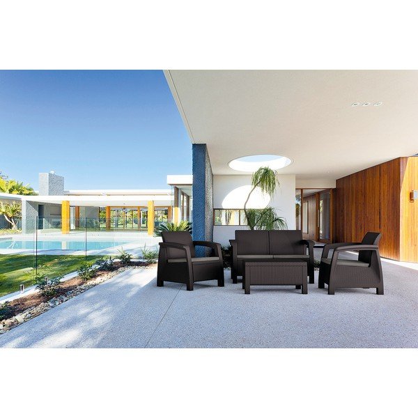 Set mobilier de grădină Keter Bahamas, maro-image-1