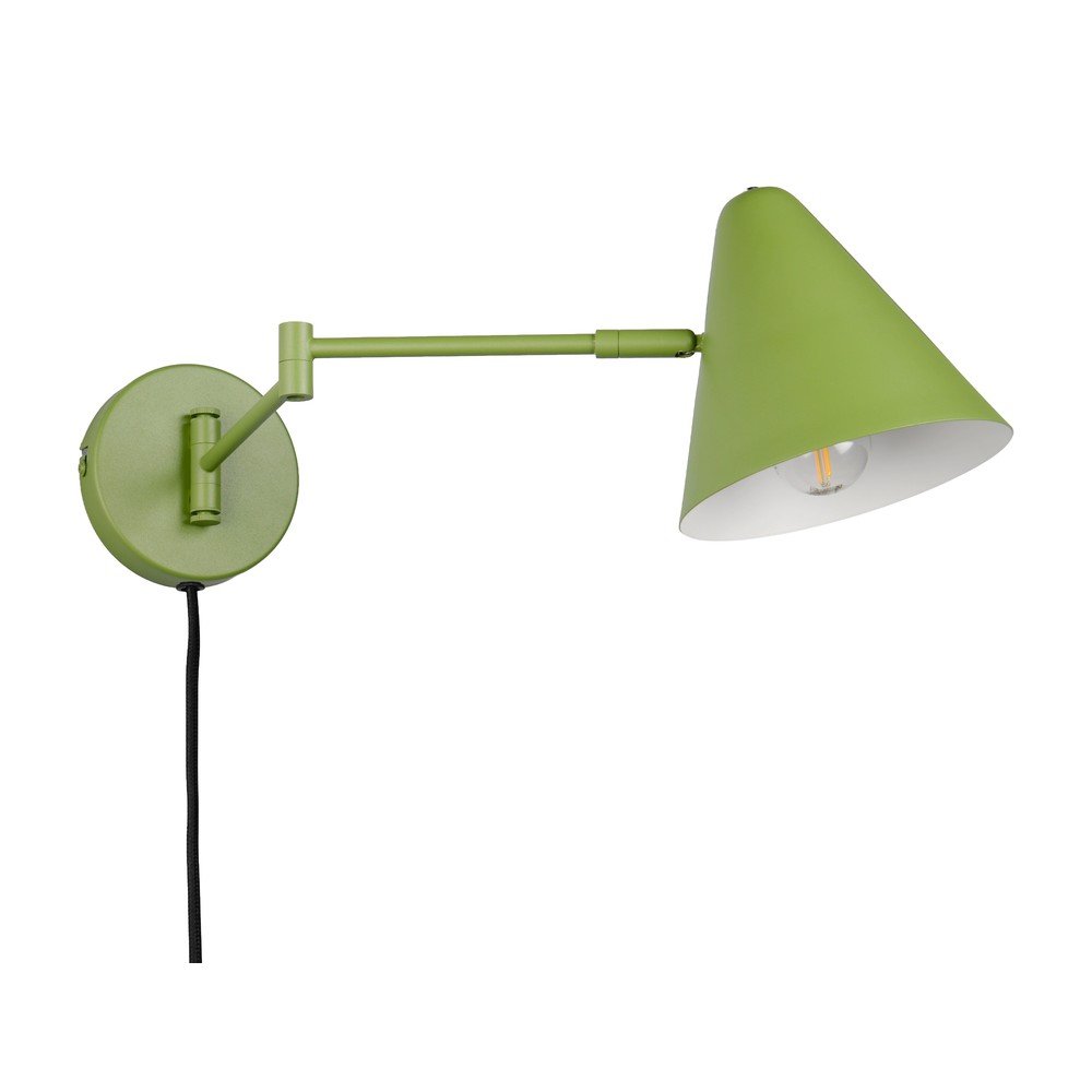 Aplică de perete verde cu structură flexibilă cu alimentare la priză ø 15 cm Cosima – Trio