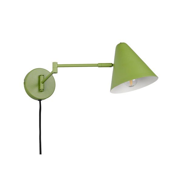 Aplică de perete verde cu structură flexibilă cu alimentare la priză ø 15 cm Cosima – Trio