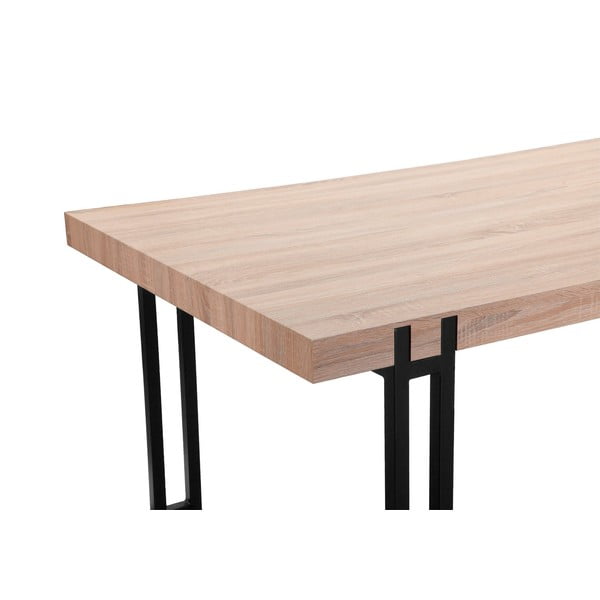 Masă de dining în culoare naturală cu blat cu aspect de lemn de stejar 90x160 cm Azuma – Støraa-image-4