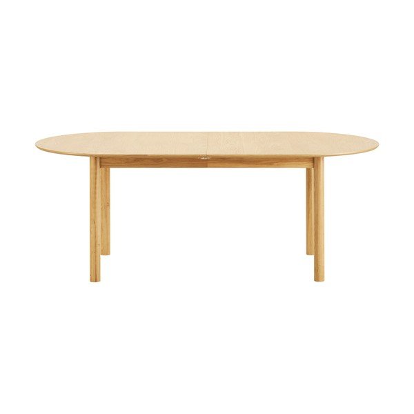 Masă de dining extensibilă cu aspect de lemn de stejar cu blat suplimentar Bundaberg – House Nordic-image-3