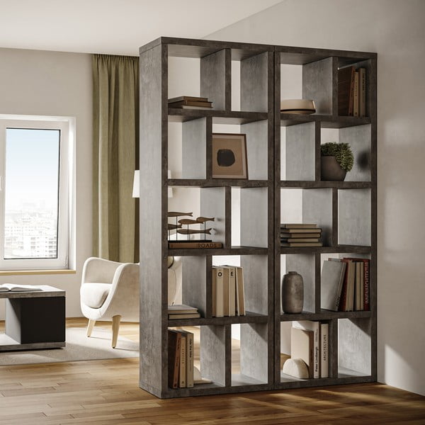 Bibliotecă gri cu aspect de beton 70x198 cm Berlin – TemaHome-image-4