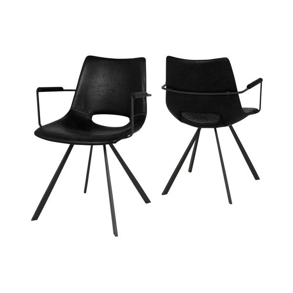 Scaun cu cotiere Canett Coronas, negru-image-1