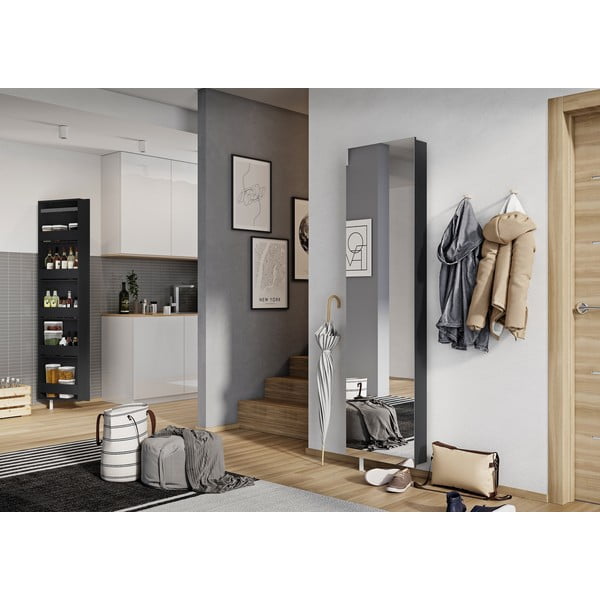 Dulap pentru hol gri antracit 50x195x18 cm Rotary – Germania-image-1