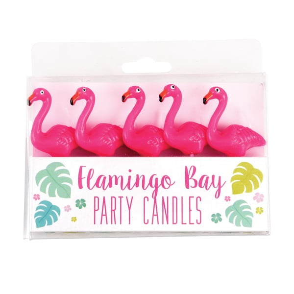 Set 5 lumânări pentru petrecere Rex London Flamingo Party
