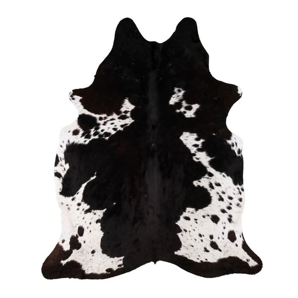Piele bovină Arctic Fur Nero Creamy, 193 x 170 cm, alb-negru