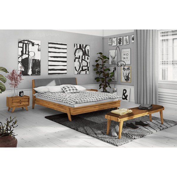 Bancă din stejar cu șezut portocaliu Retro - The Beds-image-1