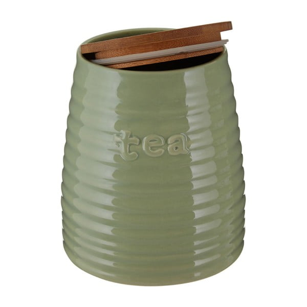 Recipient pentru ceai cu capac din bambus Premier Housewares Winnie, 950 ml, verde