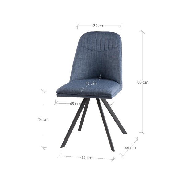 Set 4 scaune rotative sømcasa Cris, albastru deschis-image-3