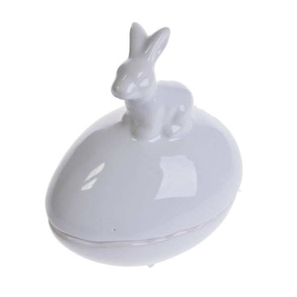 Recipient din ceramică Ewax Bunny Ride, alb