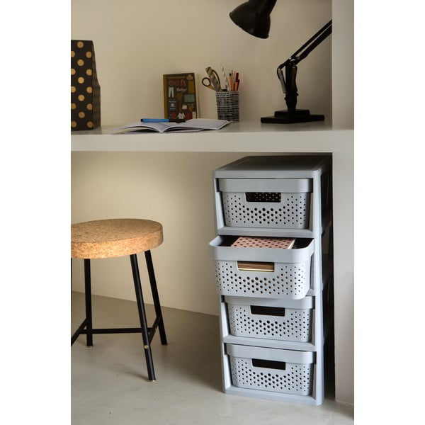 Etajeră pe roți gri din plastic 29,5x65,5 cm Infinity – Curver-image-1