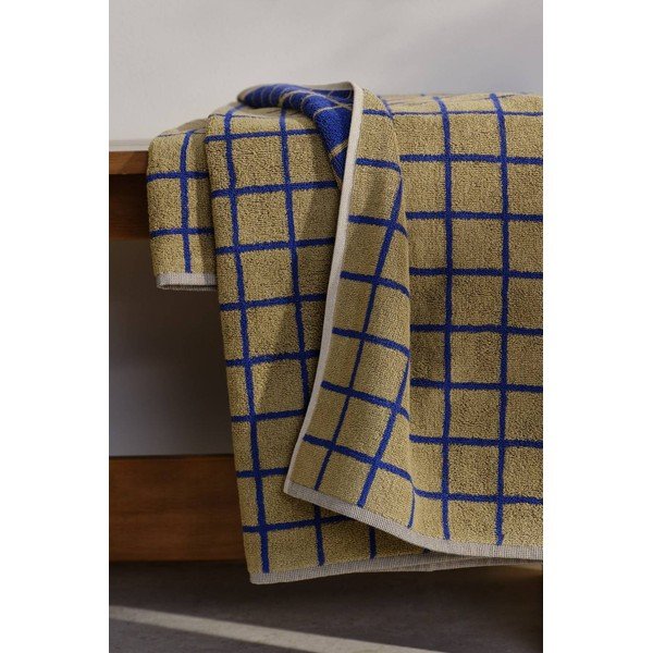 Prosop verde/albastru din bumbac 90x150 cm Grid – Jotex-image-1