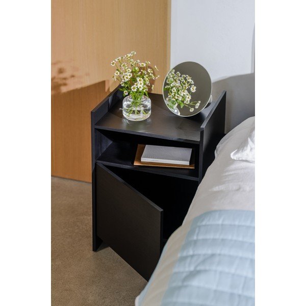 Noptieră neagră cu rafturi Toopt – noo.ma-image-3