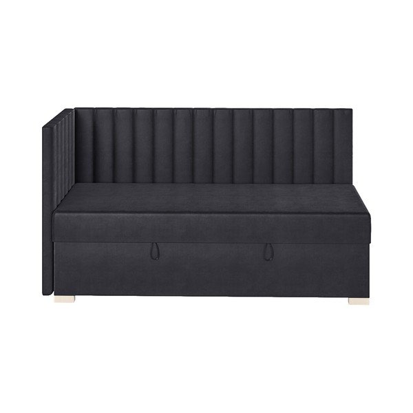Pat pentru copii  albastru închis pe colț cu spațiu de depozitare cu saltea 90x200 cm Snugi – Ghado