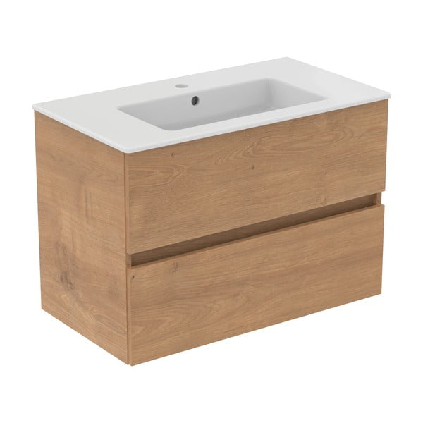 Dulap sub chiuvetă în culoare naturală suspendat cu aspect de lemn de stejar 80x55 cm Eurovit+ – Ideal Standard-image-3