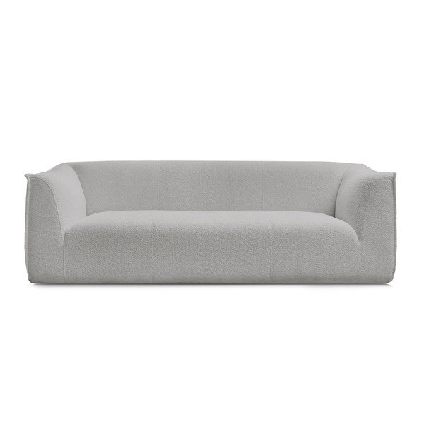 Canapea gri deschis cu tapițerie din țesătură bouclé 242 cm Giorgia – Bobochic Paris