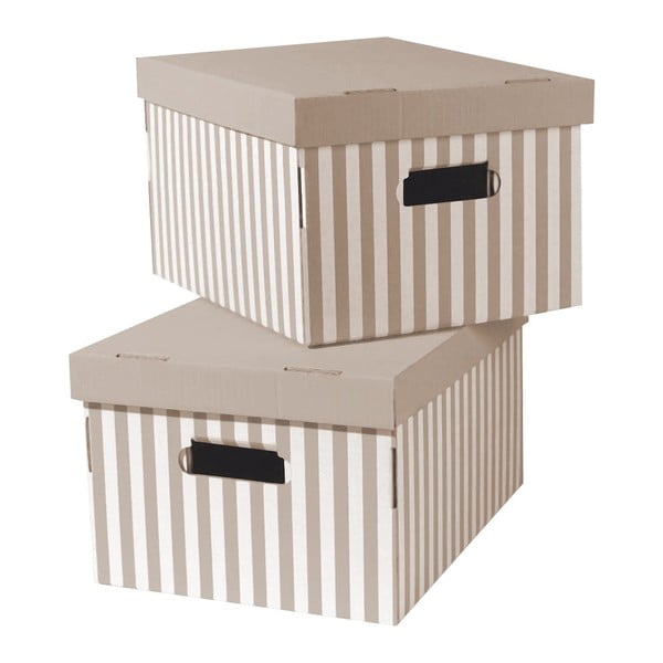 Cutii de depozitare din carton cu capac 2 buc. Stripes – Compactor