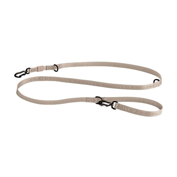 Lesă bej cu prindere prin carabină lungime 200 cm Modena Greige 20 mm – MiaCara