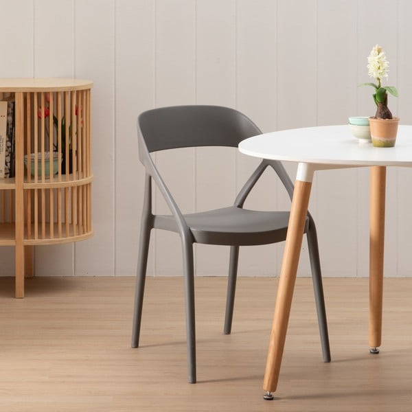 Scaune de dining gri 2 buc. din plastic – Ixia-image-1