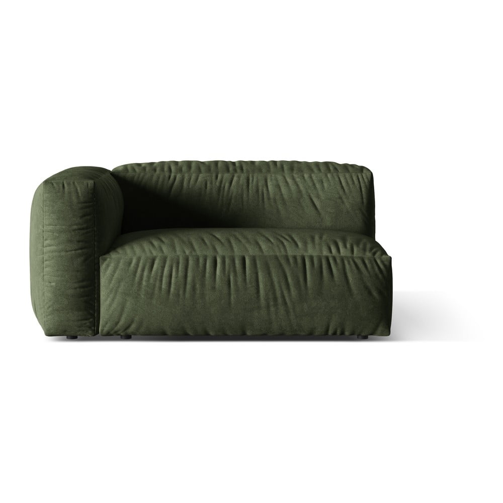 Modul pentru canapea modulară verde cu tapițerie din catifea (cu colț pe partea stângă) Martina – Micadoni