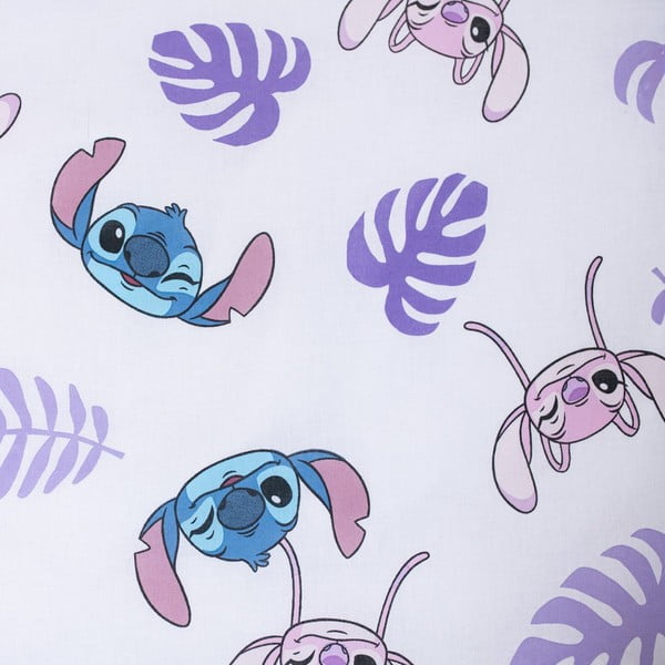 Lenjerie de pat pentru copii mov din bumbac pentru pat de o persoană 140x200 cm Lilo and Stitch "Kiss" – Jerry Fabrics-image-4