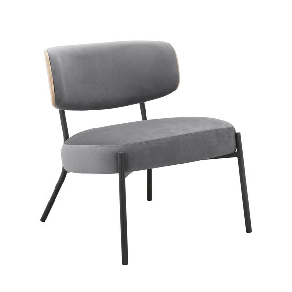 Fotoliu cu taburet gri cu tapițerie din catifea Jerry – Støraa-image-4