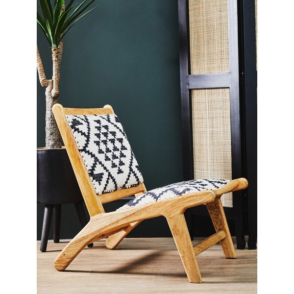 Fotoliu alb-negru/în culoare naturală Cefena – Premier Housewares-image-3