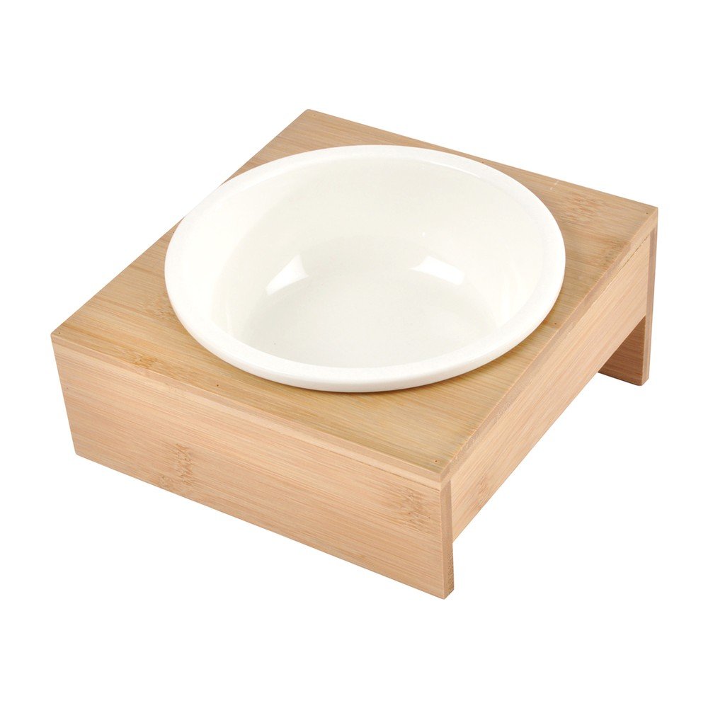 Bol cu suport pentru câini din bambus ø 16 cm – Love Story