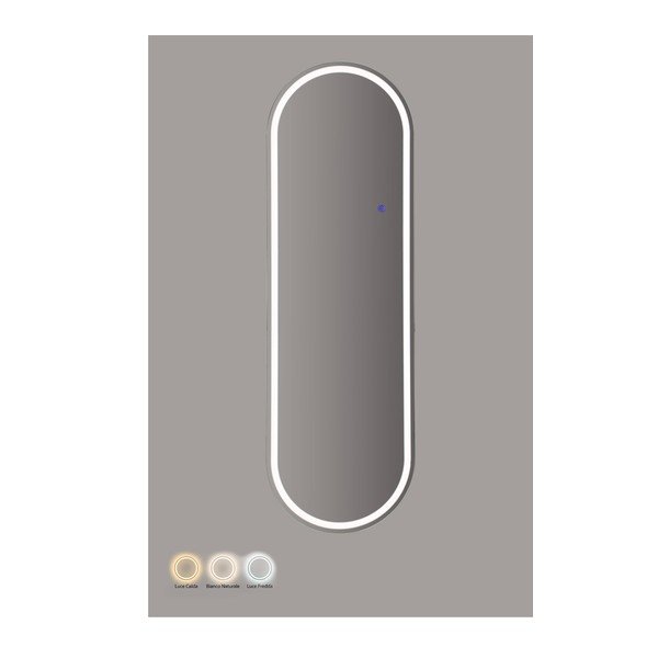 Oglindă de perete cu led 50x160 cm Oval – Mauro Ferretti-image-2