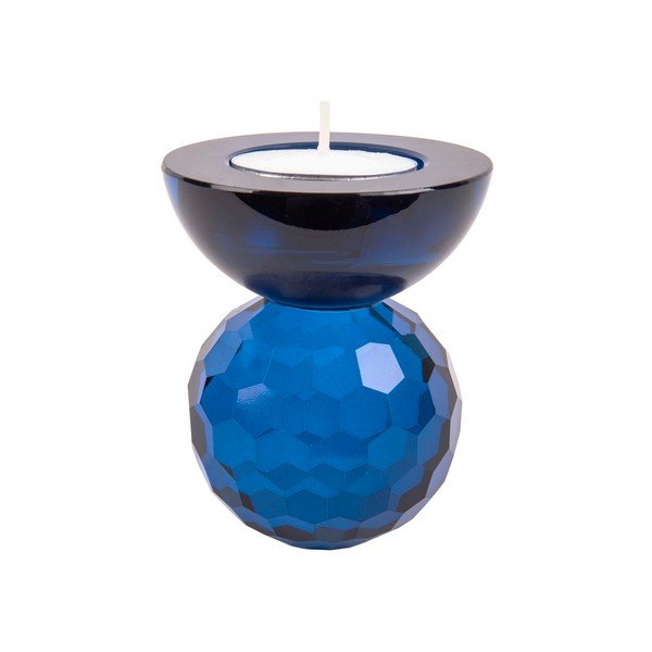 Sfeșnic din sticlă albastru Crystal Art - PT LIVING