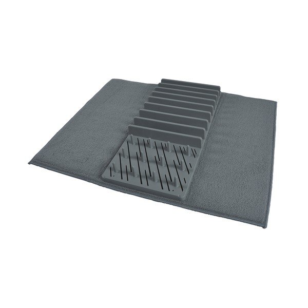 Scurgător de vase gri din plastic 50x38 cm – Homéa